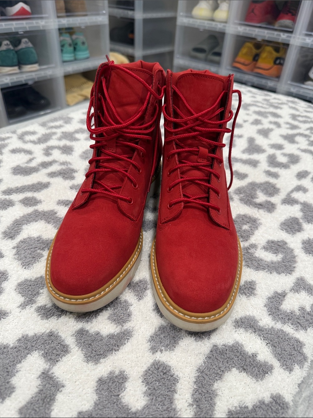 Timberland Red Suede Lace-Up Women's Boots